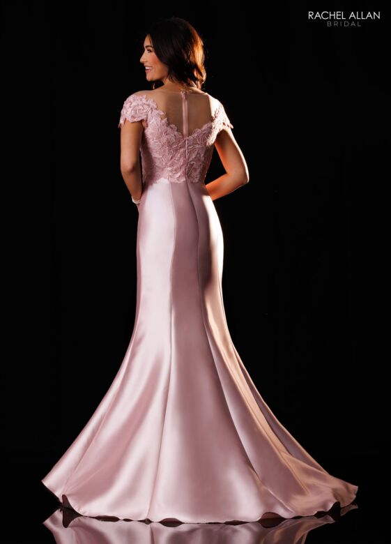 Rachel Allan RB8233 Cap Sleeve Illusion Neck Mermaid Dress