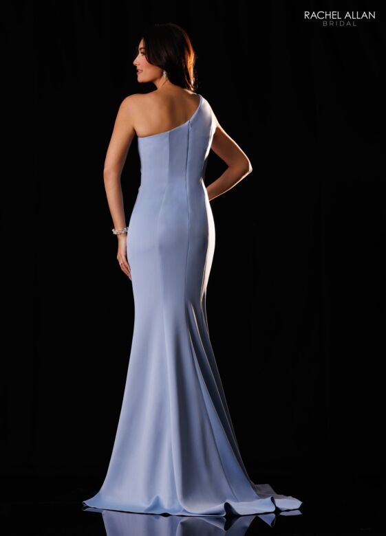 Rachel Allan RB8238 Asymmetric Neck Shoulder Bow Dress