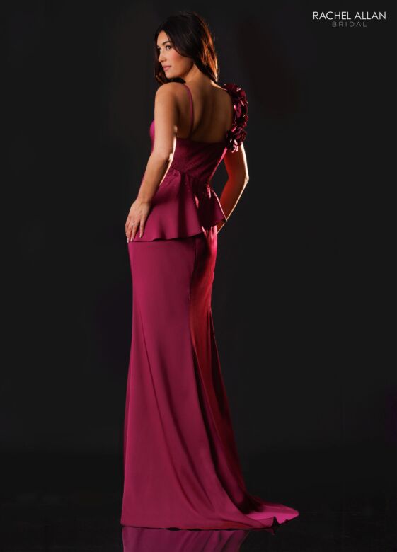 Rachel Allan RB8246 Asymmetric Flounce Bodice Spaghetti Strap Dress