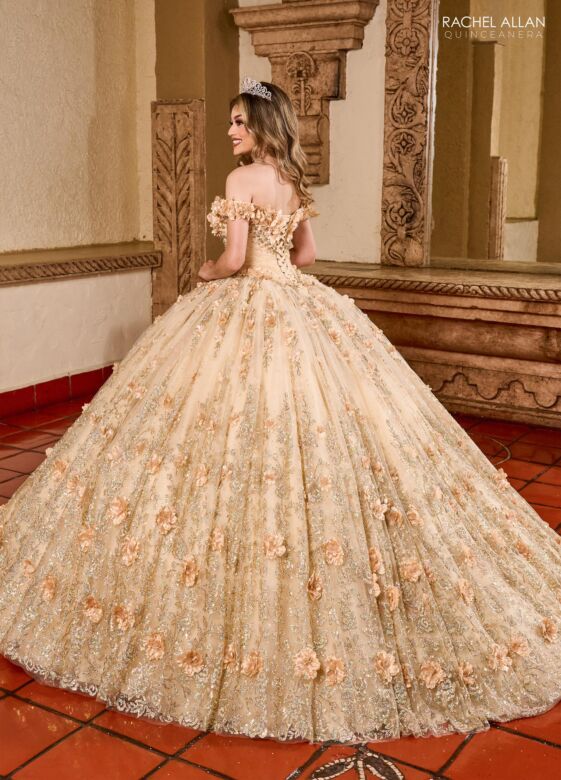 Rachel Allan RQ1141 Off-The-Shoulder Front Bow Quinceanera Dress