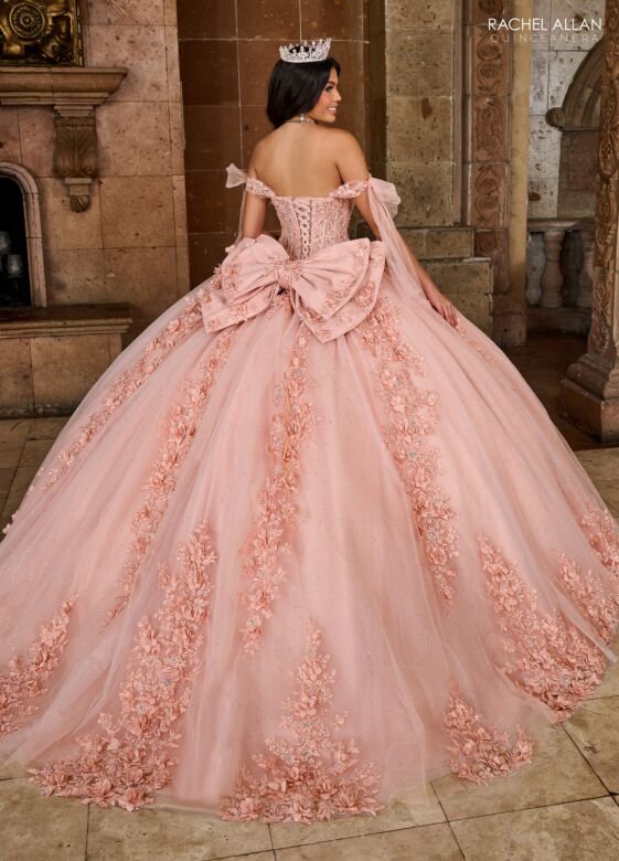 Rachel Allan RQ1132 Curved Neck Bow Back Quinceanera Dress