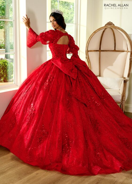 Rachel Allan RQ1135 Detachable Topper Bow Back Quince Dress