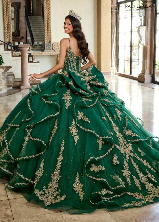 Rachel Allan RQ1137 Spaghetti Strap Flounce Skirt Sweet 16 Dress