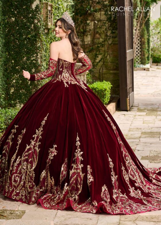 Rachel Allan MQ3051 Bolero Jacket Strapless Velvet Sweet 16 Dress