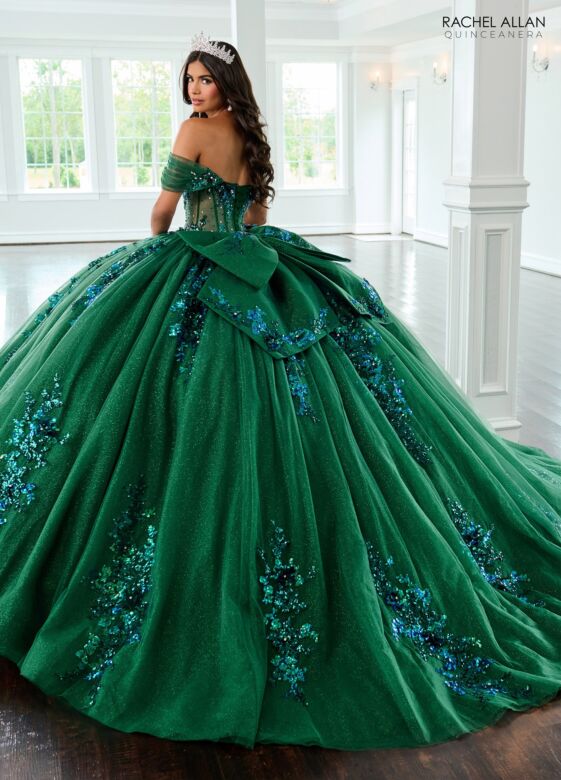 Rachel Allan RQ2224 Illusion Bodice Removable Sleeve Sweet 16 Dress