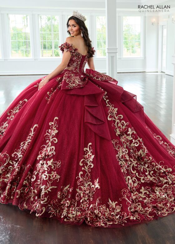 Rachel Allan RQ3145 Applique Strap Beaded Bodice Quince Dress