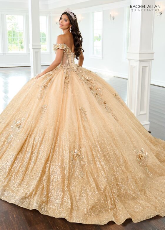 Rachel Allan RQ3150 Sheer Bodice Off-The-Shoulder Quinceanera Dress