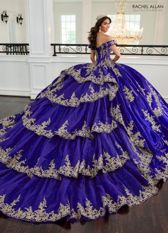 Rachel Allan RQ3151 Bow Strap Pleated Skirt Quinceanera Dress