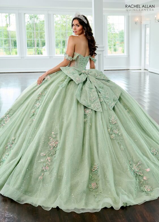 Rachel Allan RQ3154 Illusion Side Applique Strap Quinceanera Gown