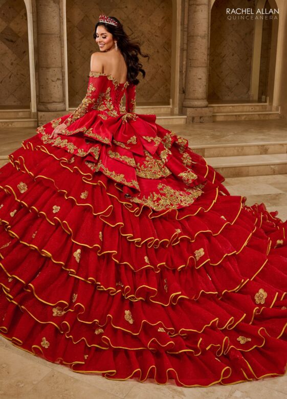 Rachel Allan RQ5012 Long Sleeve Corset Bodice Sweet 16 Dress