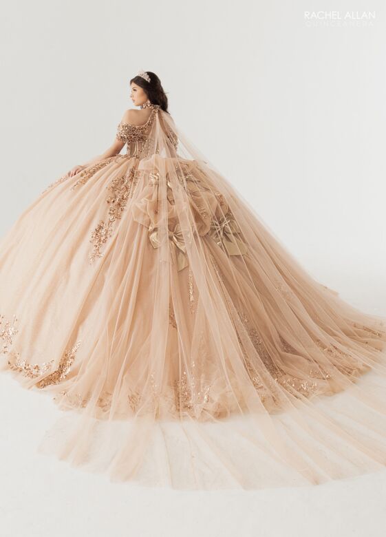 Rachel Allan RQ3178 Sweetheart Off The Shoulder Lace-Up Dress