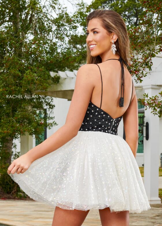 Rachel Allan 40179 Strappy Back Star Glitter Dress