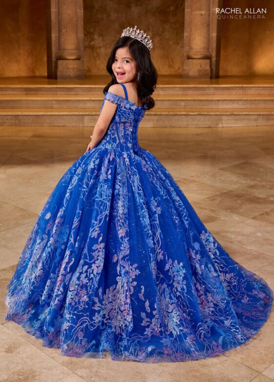 Rachel Allan RQ4046 Corset Bodice Cold-Shoulder Mini Quince Gown