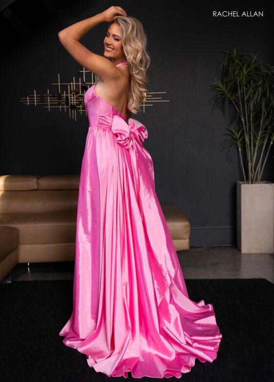 Rachel Allan 70689 Corset Bodice Halter Neck Dress