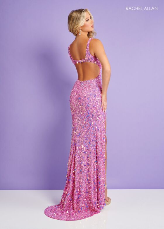 Rachel Allan 70348 V-Neck Cutout Dress