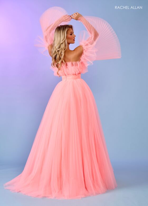 Rachel Allan 70583 Detachable Sleeves Layered Bodice Dress