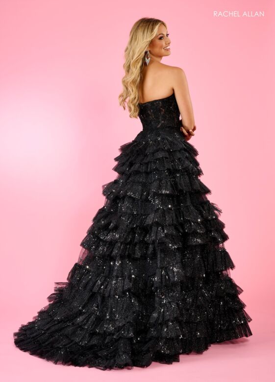Rachel Allan 70675 Separate Sleeves Ruffle Skirt Dress