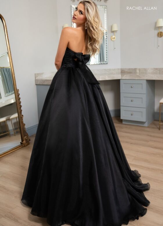 Rachel Allan 70768 Tie Back Pleated Top Strapless Dress