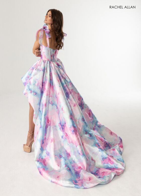 Rachel Allan 70960 Corset Bodice Balloon Skirt High-Low Dress