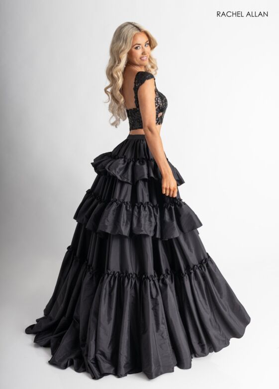 Rachel Allan 70966 Tiered Ruffle Skirt Two-Piece Dress