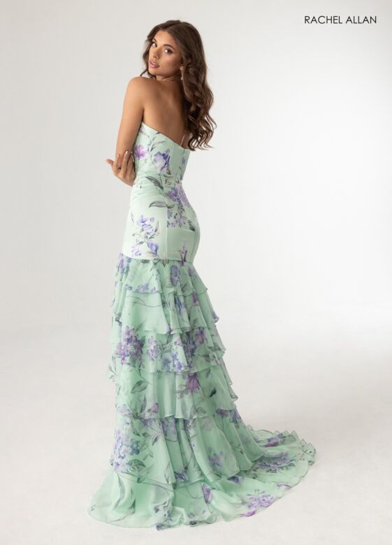 Rachel Allan 70995 Tiered Ruffle Skirt Sweetheart Neck Dress