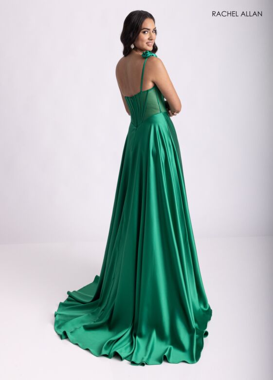 Rachel Allan 71004 Corset Bodice One Shoulder Dress