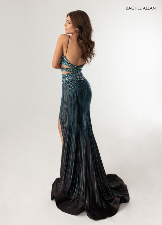 Rachel Allan 71009 Spaghetti Strap Embellished Dress