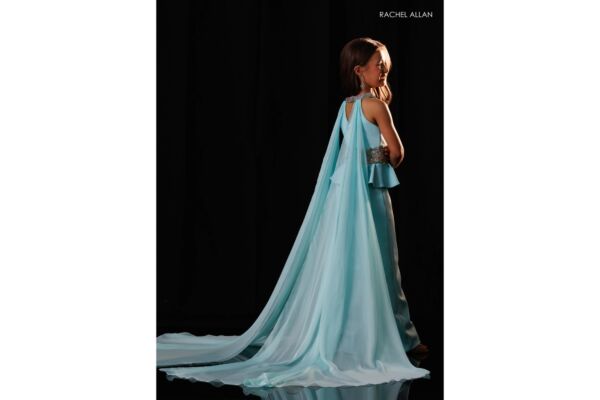 Rachel Allan 10341 Ruffled Peplum Waist Halter Neck Jumpsuit