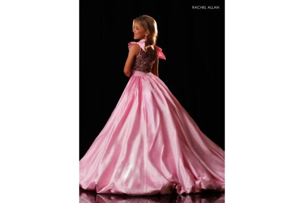 Rachel Allan 10348 Bubble Hem Shoulder Bow Dress
