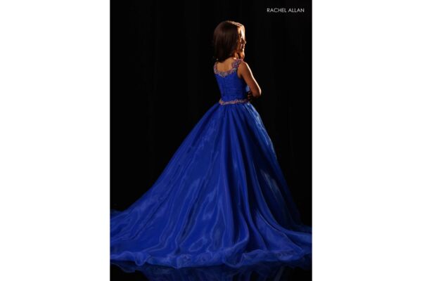 Rachel Allan 10349 Pleated Bodice Beaded Strap Dress