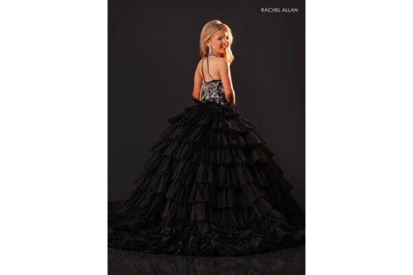 Rachel Allan 10352 Beaded Halter Neck Ruffle Skirt Dress