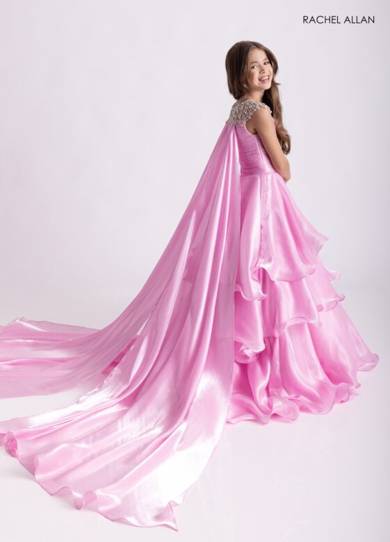Rachel Allan 10310 Tiered Ruffle Skirt Ruched Bodice Dress
