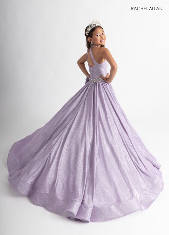 Rachel Allan 10322 Halter Neck Beaded Waist Dress