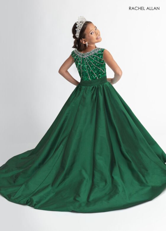 Rachel Allan 10329 Scoop Neck Sleeveless Beaded Dress