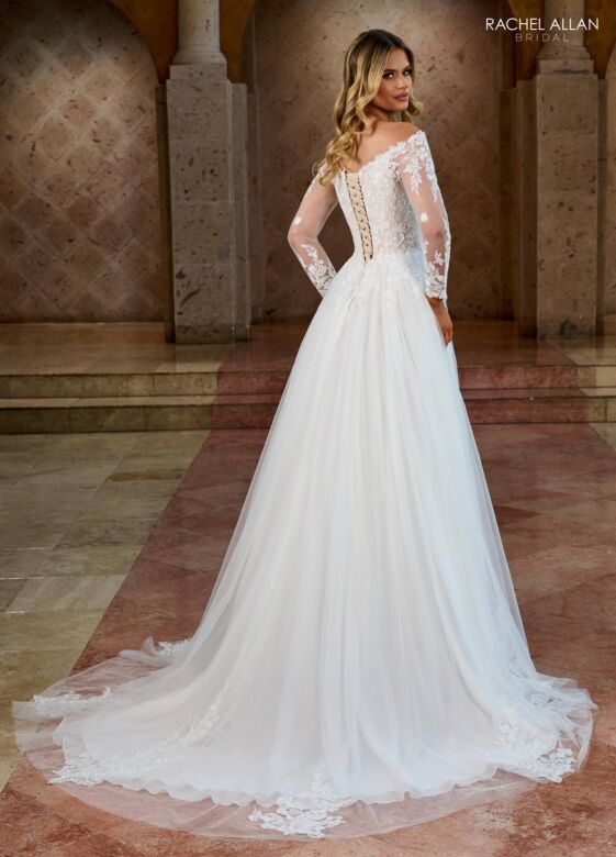 Rachel Allan RB2186 Long Sleeve Hug Shoulder Wedding Dress