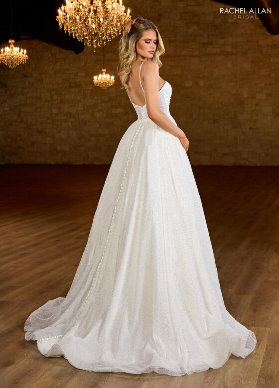 Rachel Allan RB3200 Spaghetti Strap V-Neck Wedding Dress