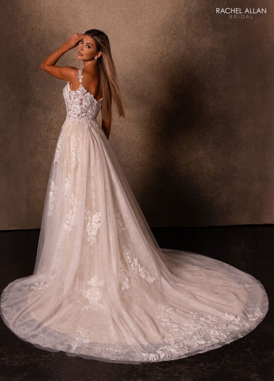 Rachel Allan RB3231 Floral Applique Corset-Style Bodice Wedding Dress