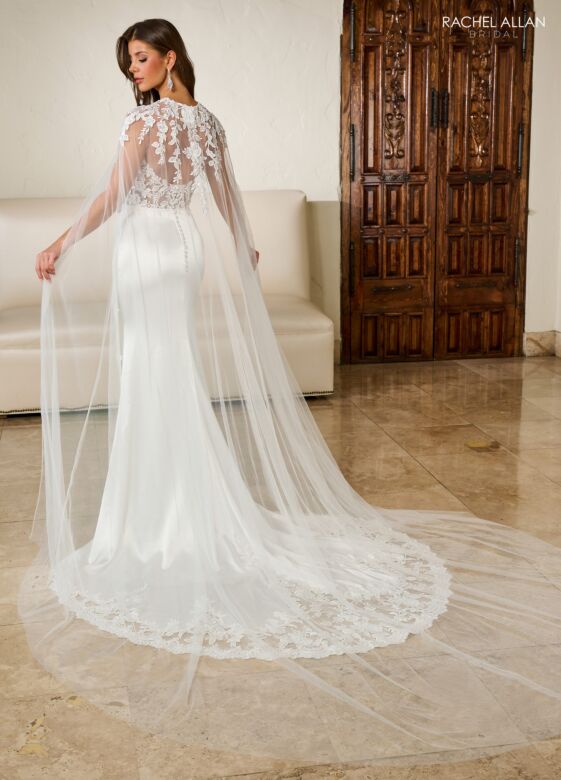 Rachel Allan RB3186 Scoop Back Drape Skirt Wedding Gown