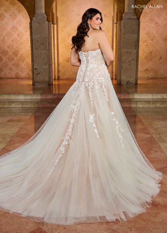 Rachel Allan RB5042 Curved Neck A-Line Bridal Dress