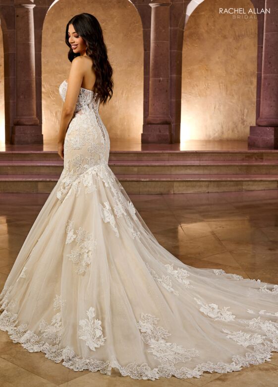 Rachel Allan RB5044 Gauntlet Sleeve Corset Bodice Bridal Gown