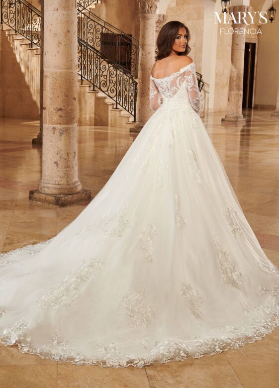 Rachel Allan MB3144 Scallop Neck Off-The-Shoulder Sleeve Bridal Gown