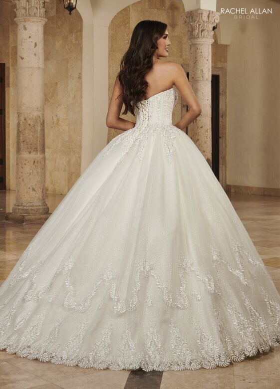 Rachel Allan MB6089 Cap Sleeve Scallop Hem Bridal Dress