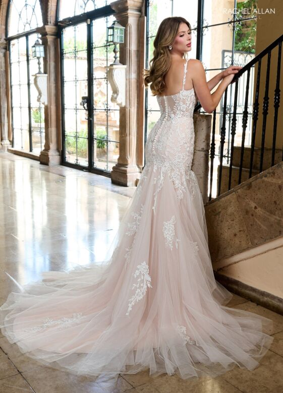 Rachel Allan RB2206 Illusion Bodice Lace Applique Mermaid Bridal Gown