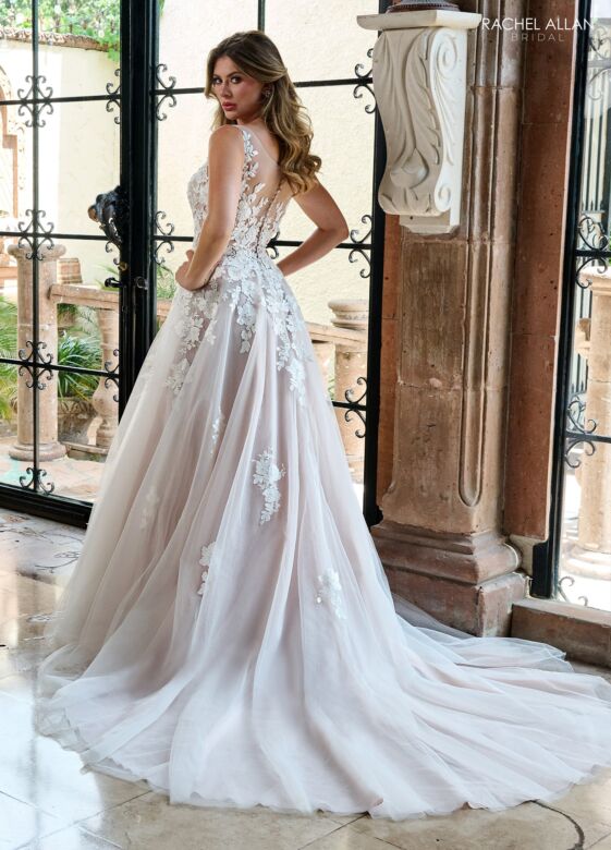 Rachel Allan RB2210 Sheer Back Applique Bodice Wedding Dress