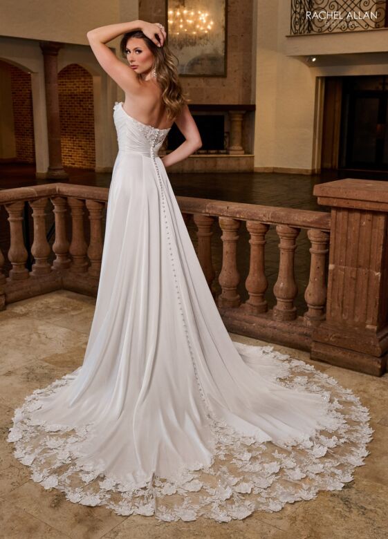 Rachel Allan RB4202 Strapless A-Line Removable Sleeve Wedding Gown