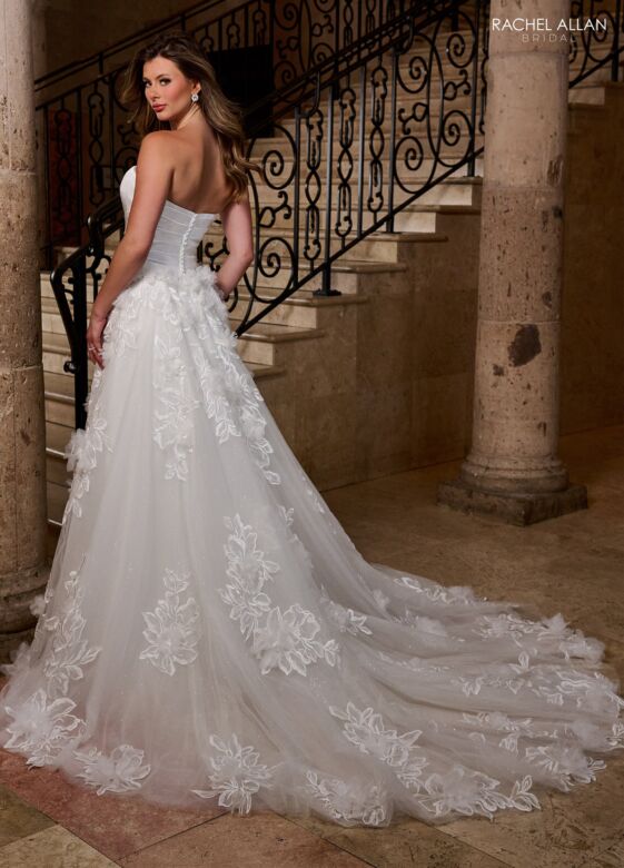 Rachel Allan RB5081 Sweetheart Neck Tulle Overskirt Bridal Dress