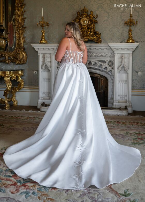 Rachel Allan RB2232 Spaghetti Strap Sheer Back Wedding Dress