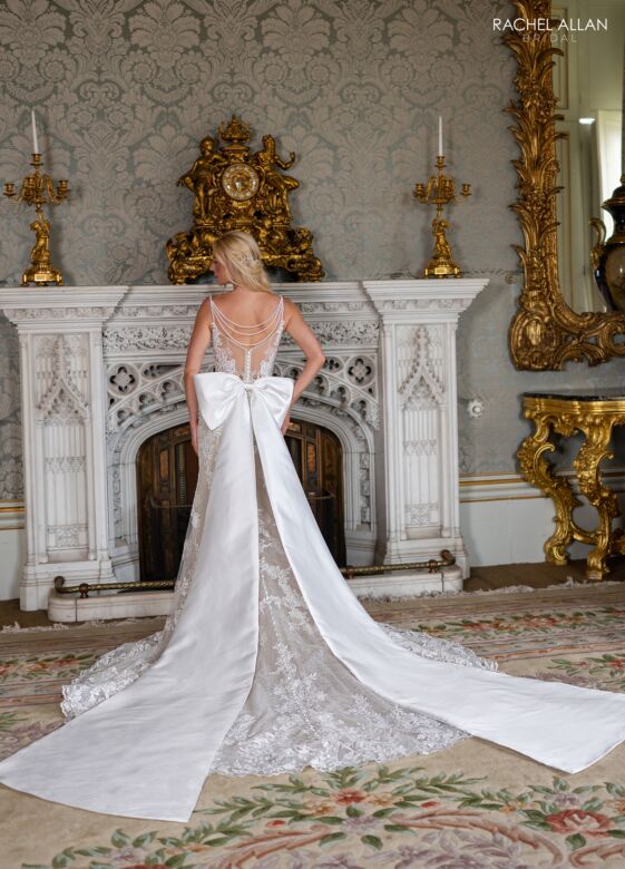 Rachel Allan RB2236 Illusion Back Scalloped Hem Lace Wedding Dress