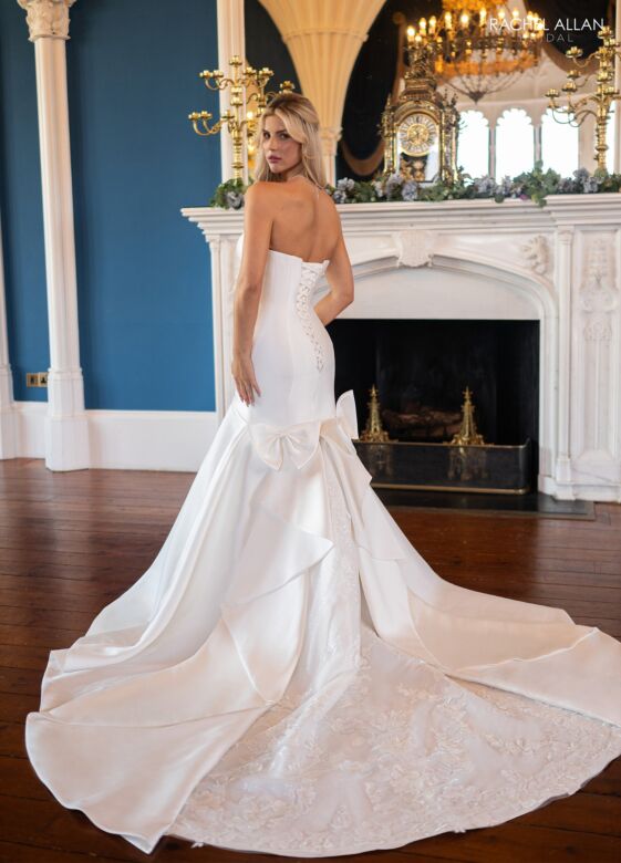 Rachel Allan RB4230 Scoop Neck Mikado Trumpet Wedding Gown