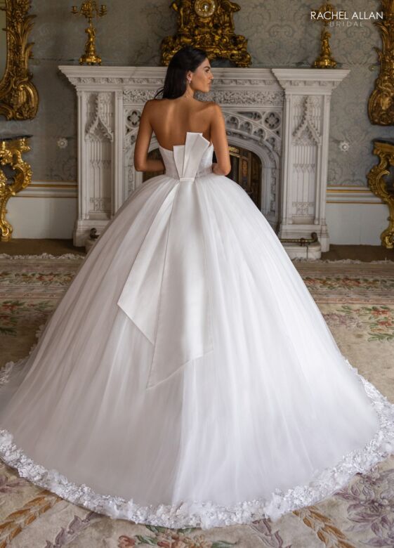 Rachel Allan RB6194 Applique Hem Strapless Bridal Gown